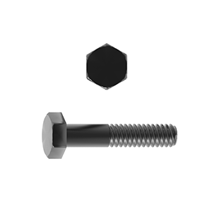 Hex Bolt, ISO 4014/DIN 931, High Tensile Steel Class 12.9, Self Coloured